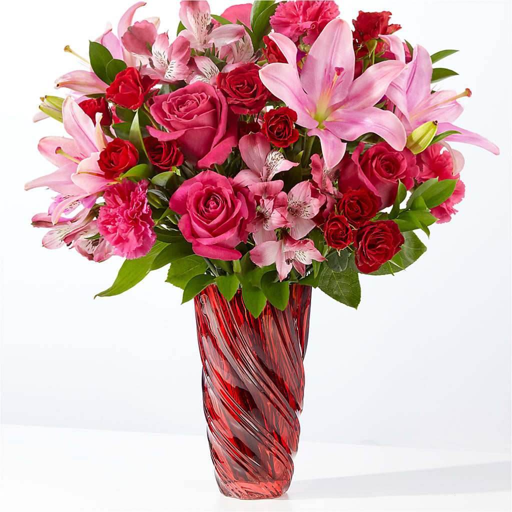 In Love Bouquet with Luxe Swirl Vase – Creative Designs, Wilmington NC