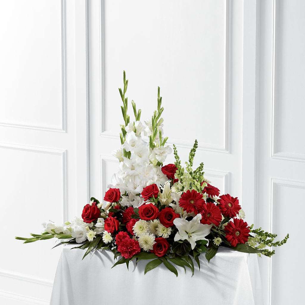 Crimson & White Arrangement – Creative Designs, Wilmington NC