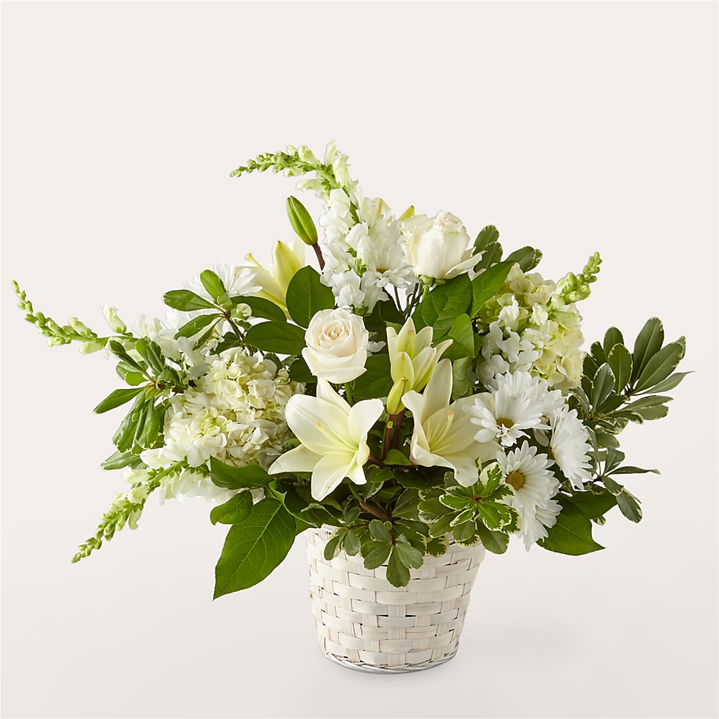 Ivory Elegance Floral Basket – Creative Designs, Wilmington NC