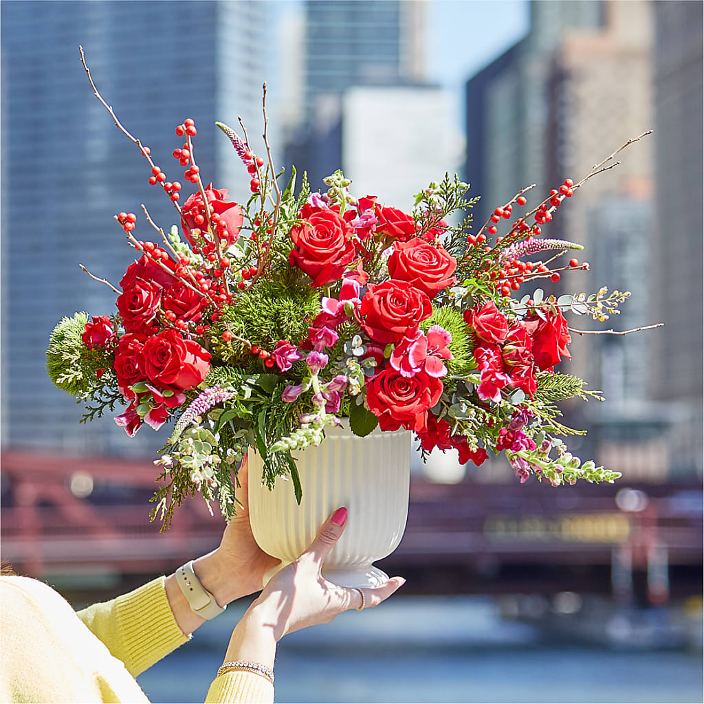 Big Red Bow Bouquet –  Creative Designs, Wilmington NC