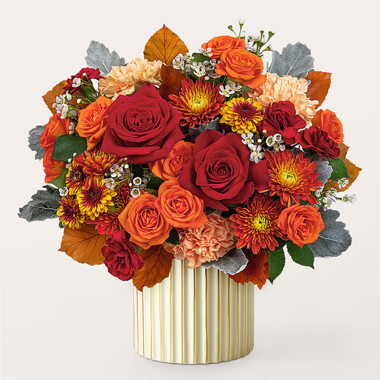 Merlot Bouquet with Ivory Vase –  Creative Designs, Wilmington NC